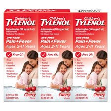 Children's Tylenol Liquid Pain Relief & Fever Medicine, Dye-Free Cherry Flavor, 12 Fluid Ounces